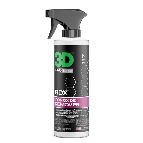 3D BDX Iron Remover – Fast Acting Fallout & Brake Dust Cleaner | Purple Color-Changing Spray for Wheels & Paint | Acid-Free | Made in USA | Car Detailing | 16 oz