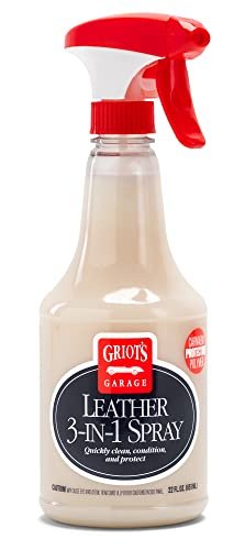 Griot’s Garage Leather 3-in-1 Spray, Cleaner and Conditioner for Leather and Vinyl, Car Seats and Vehicle Interior, Truck, RV, Boats, and Home, 10963, 22 oz