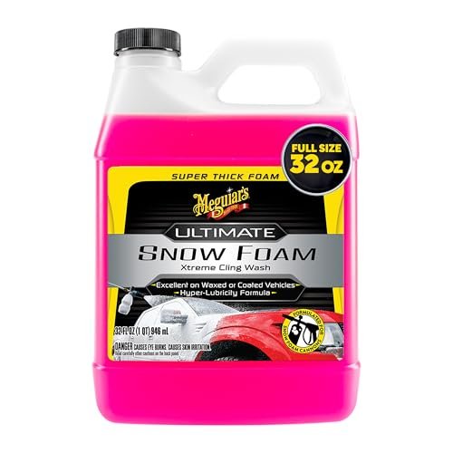 Meguiar's Ultimate Snow Foam Wash, Foaming Car Wash Formulated for Foam Cannons & Foam Guns, 32oz