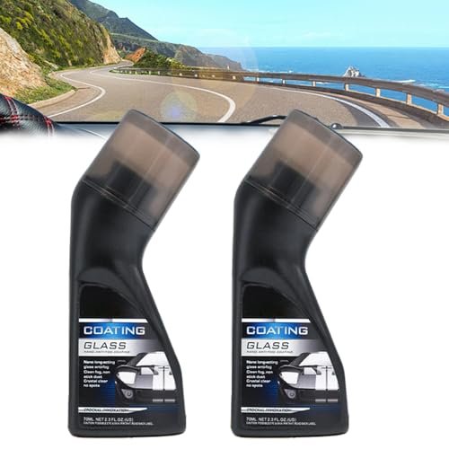 Anti Fog Spray & Rain Repellent Spray,Anti Fog for Car Windshield,Magic Gem Anti-Fog Coating,Micro-Molecular Anti-Fog Coating Agent Wiper,Car Anti-Fog Agent with Applicator for Windows(2PCS)