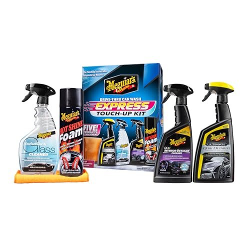 Meguiar's Drive-Thru Car Wash Express Touch-Up Kit - The Perfect Car Detailing Kit for Touching Up After Running Through an Automatic Car Wash or After Washing Your Ride at Home, Clean Inside and Out