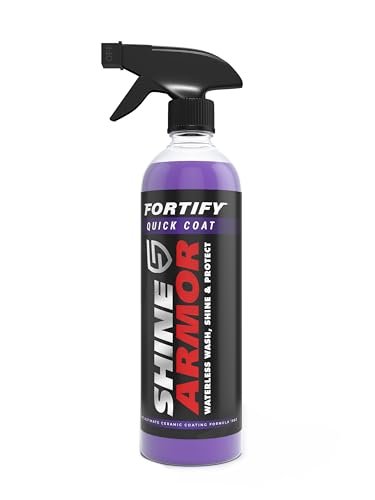 SHINE ARMOR Fortify Quick Coat – 3-in-1 Ceramic Coating Spray (8oz) | Waterless Wash, Shine & Protection | Streak-Free, Hydrophobic Car Wax for Paint & Trim