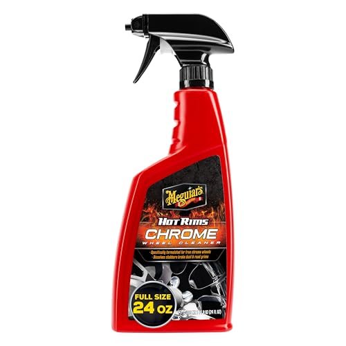 Meguiar's Hot Rims Chrome Wheel Cleaner, Deep Foaming Rim Cleaner Spray Formulated to Effectively Clean Chrome Wheels for an Impeccable Mirror-Like Shine, 24 Oz
