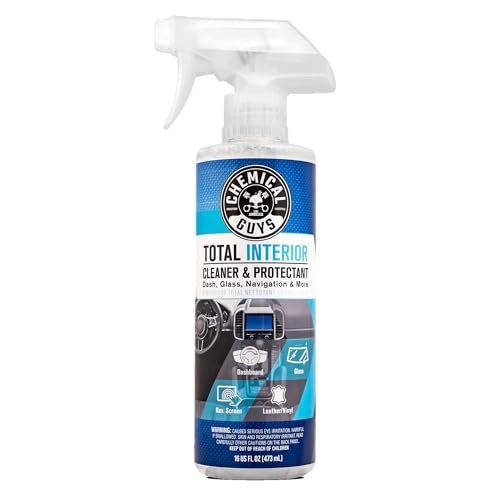 Chemical Guys Total Interior Cleaner & Protectant, Cleans & Protects Leather, Vinyl, Plastic, Rubber & Glass Streak-Free Finish for Cars, Trucks, SUVs, RVs & More - 16 oz
