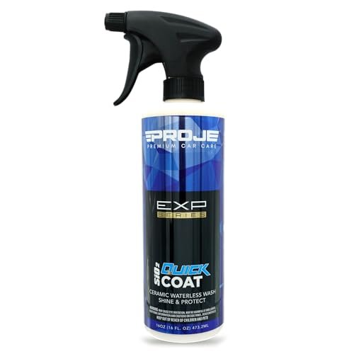 Proje SiO2 Quick Coat - Waterless Car Wash & Ceramic Quick Detailer Spray - Anti-Static Rinseless Wash - Rejuvenates & Boosts Existing Ceramic Coatings - 16 Fl Oz