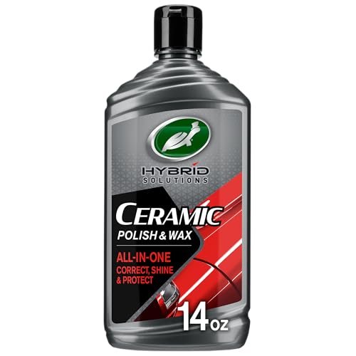Turtle Wax 53412 Hybrid Solutions Ceramic Polish and Wax, Removes Car Scratches and Swirl Marks, Provides Water Repellency, Protection, and Shine, Hand or Machine Application, 14 oz. (Pack of 1)