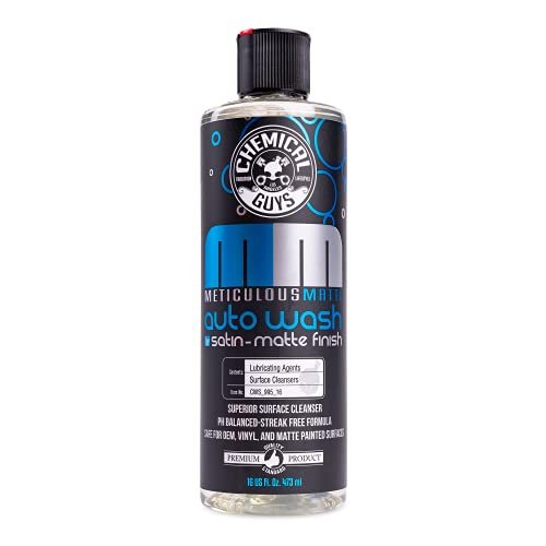 Chemical Guys CWS 995 16 Meticulous Matte Car Wash Soap (For Foam Cannons, Foam Guns or Bucket Washes) Safe for Satin & Matte Finish Paint, 16 oz, Fruity Bubble Gum Scent