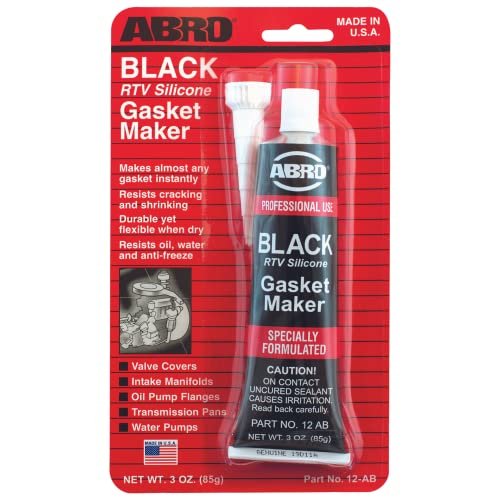 ABRO RTV Silicone Sealant and Gasket Maker: Up to 500 Degree F Heat, High Temp Silicone Sealant, 3 oz/85g Tube - Black