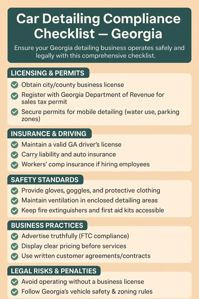 Car Detailing Laws in Georgia