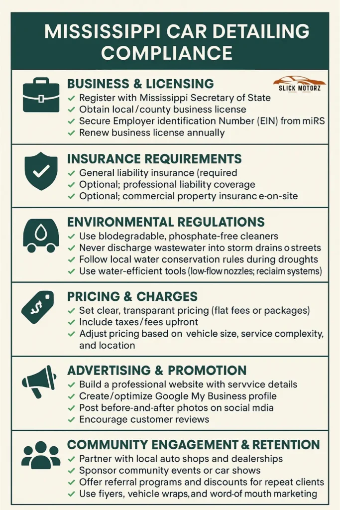 Car Detailing Laws in Mississippi