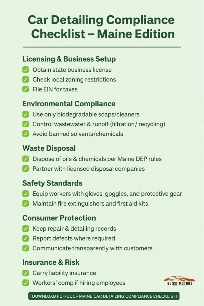 Car Detailing Laws in Maine