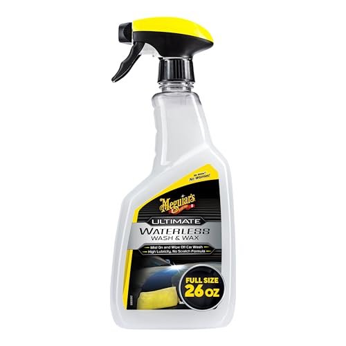 Meguiar's Ultimate Waterless Wash & Wax, Scratch-Free Waterless Car Cleaning Spray That Makes Detailing Quick and Easy, 2-in-1 Cleaner and Protection to Help Your Ride Shine, 26 Oz