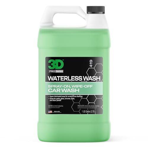 3D Waterless Car Wash - Easy Spray Waterless Detailing Spray - No Soap or Water Needed - Great on Cars, RVs, Motorcycles & Boats 1 Gallon