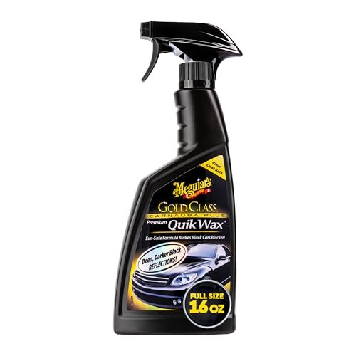 Meguiar's G7716 Gold Class Carnauba Quik Wax, Special Blend for Richness and Shine, Clear Coat Safe Meguiar's Quik Wax, Spray that Leaves Lasting Results without Residue, 16 Oz Containe
