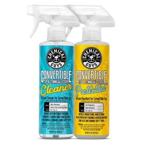 Chemical Guys Convertible Top Cleaner and Protectant Kit - Safely Cleans, Restores, and Protects Fabric, Canvas, and Vinyl Convertible Tops, Repels Stains and Dirt, 16 oz, 2 Items