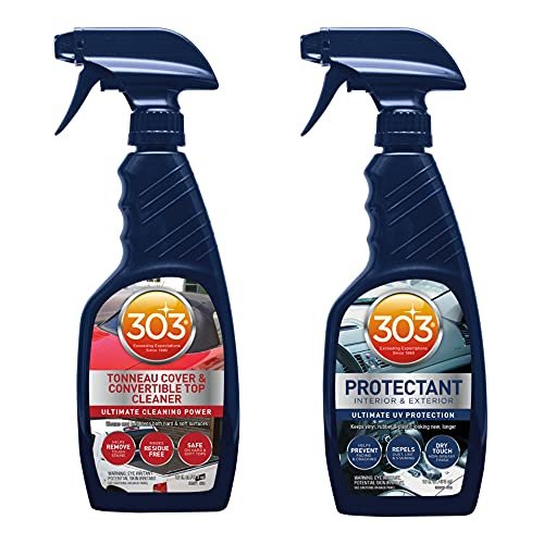 303 Products 30510 Convertible Vinyl Top Cleaning and Care Kit - Cleans And Protects Vinyl Tops - Includes Tonneau Cover And Convertible Top Cleaner 16 fl. oz. + Automotive Protectant 16 fl. oz.,,Blue