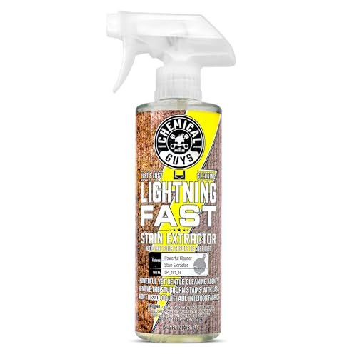 Chemical Guys SPI_191_16 Lightning Fast Carpet and Upholstery Stain Extractor, (Fabric, Upholstery, & Carpet), Safe for Cars, Home, Office, Furniture & More, 16 fl oz, Fresh Scent