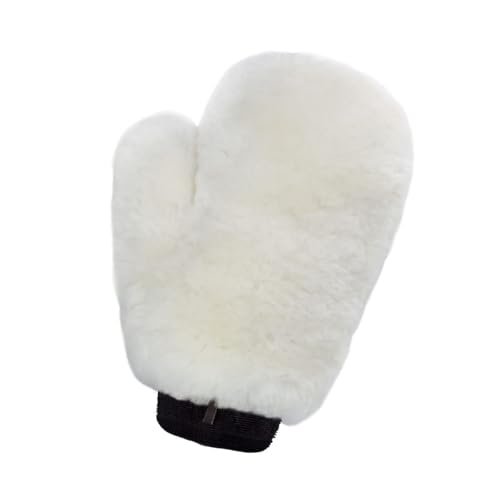 Gracefur Ultra-Soft Car Wash Mitt Double-Sided Sheepskin Wash Mitt, Scratch-Free Detailing Lambswool Wash Mitt Extra Large Size Cleaning Gloves for Cars (Fingers, White)