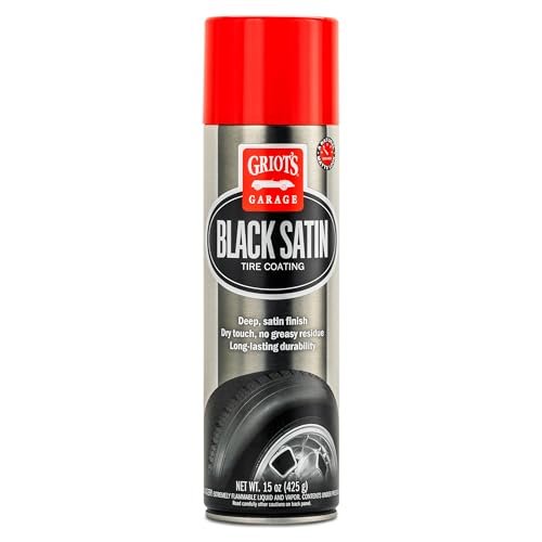 Griot's Garage Black Satin Tire Coating, Provides a Low-Gloss, Satin Finish, Non-Greasy, Long-Lasting, Quick-Drying, Easy-to- Use, No Mess, 10951, 15oz