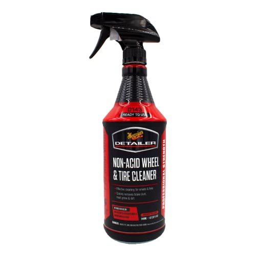 Meguiar's Non Acid Wheel & Tire Cleaner, Drtu14332, 32 oz, 6 Bottles/Case
