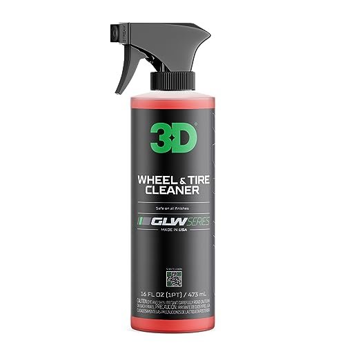 3D GLW Series Wheel & Tire Cleaner – Deep Cleaning All-in-One Formula | Removes Brake Dust, Grime, Tire Browning | Safe on All Wheels | DIY Car Detailing |16 oz