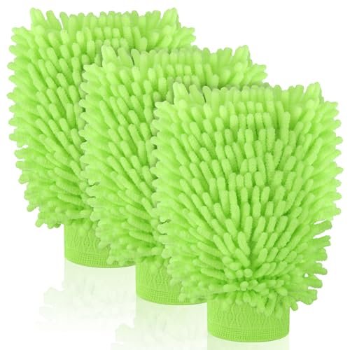 3 Pack Chenille Microfiber Car Wash Mitt, 7