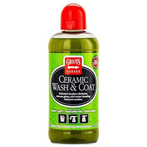 Griot's Garage Ceramic Wash and Coat for All Car Exterior Surfaces, Lubricant Rich, Provides Durable Car Paint Protection, 10885, 48oz