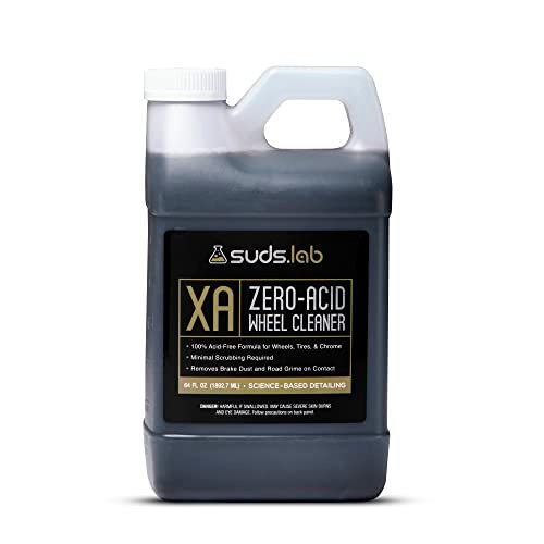 Suds Lab XA Zero-Acid Wheel Cleaner - Cleans Brake Dust and Grime for Car Rims and Tires - Safe on Chrome, Alloy and Aluminum Rims - 64 oz