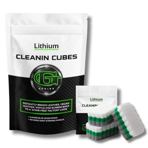 Lithium Cleaning Cubes- Hydrating Car Cleaner Interior for Leather, Plastic, Carpet, Vinyl, and Tesla Vegan Leather - Non Toxic and Color Safe Interior Car Cleaner