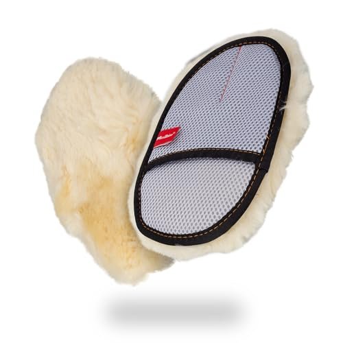 Maxshine Universal Premium Sheepskin Wool Wash Mitt – Ultra-Soft Real Lambswool Glove for Car Washing – Gentle, Scratch-Free Cleaning Pad for Safe Car Detailing & Paint Protection