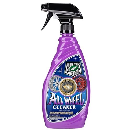 Turtle Wax X Mister Cartoon 54251 All Wheel Cleaner, Removes Surface Contaminants, Brake Dust and Rust, Safe for Paint and Wraps, Metal, and Glass, Low Odor Color Changing Formula, 23 oz.