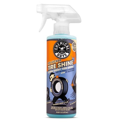 Chemical Guys Tire Kicker Sprayable Extra Glossy Tire Shine Spray, Dry-to-Touch Dressing - Restores Wet Look to Rubber, Vinyl, and Plastic, Safe for Cars, Trucks, Motorcycles, RVs, and More - 16 oz