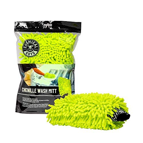 Chemical Guys MIC493 Chenille Premium Scratch-Free Microfiber Wash Mitt, Lime Green, 9.6