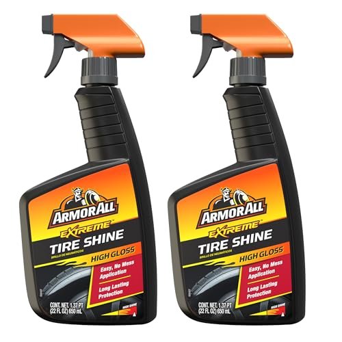 Armor All Car Tire Shine, One-Step Tire Shine Spray for Precise, Even Shine and Minimal Overspray - 2 Count