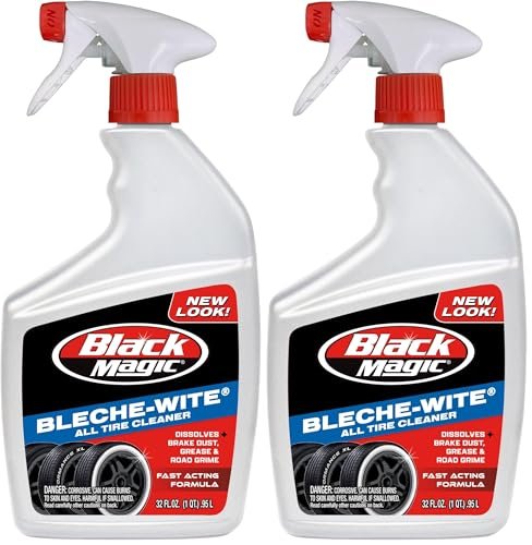 Black Magic 120066 Bleche-Wite Tire Cleaner, 32 oz. - Fast-Acing Formula Dissolves Brake Dust, Grime and Road Film Off Tires (Pack of 2)