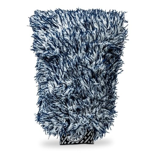 Chemical Guys, The Dually, Dual-Fiber, Wet-Dry Use, Microfiber Wash Mitt, (Car Wash Mitt Great for Car, Truck, SUV, RV, & More) Dark Blue + White, MIC517
