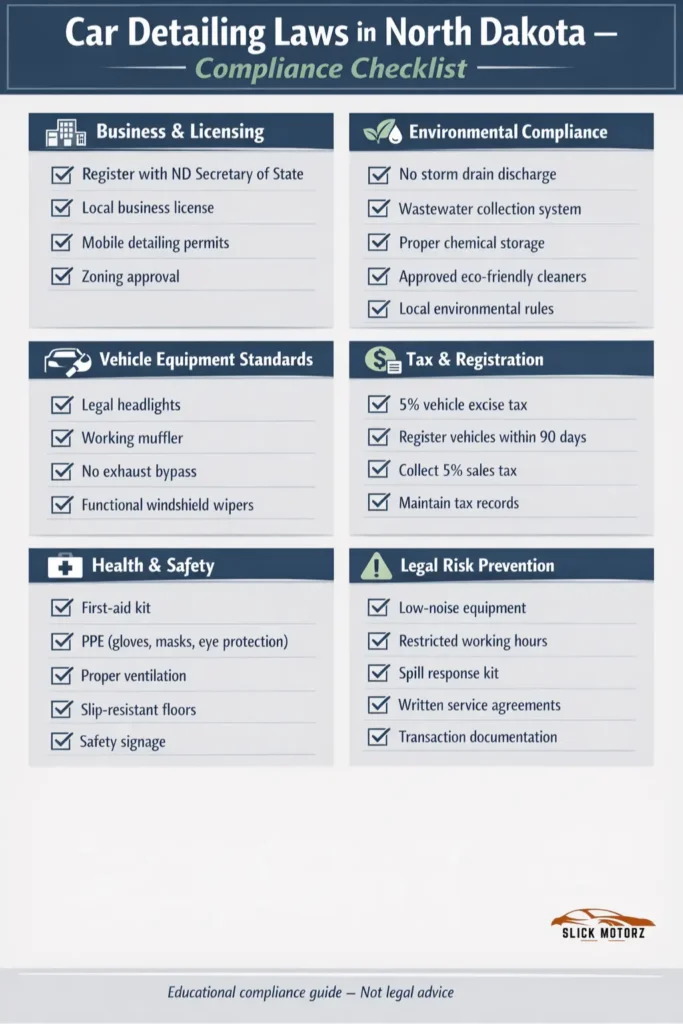 Car Detailing Laws in North Dakota