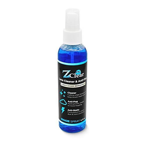 Z Clear Anti-Fog 6oz Spray | Eye glasses cleaner | Goggles anti fog | Sunglasses cleaner | Windshields | Mirrors | Visors | Safe for all Lenses |+ With Microfiber Cloth