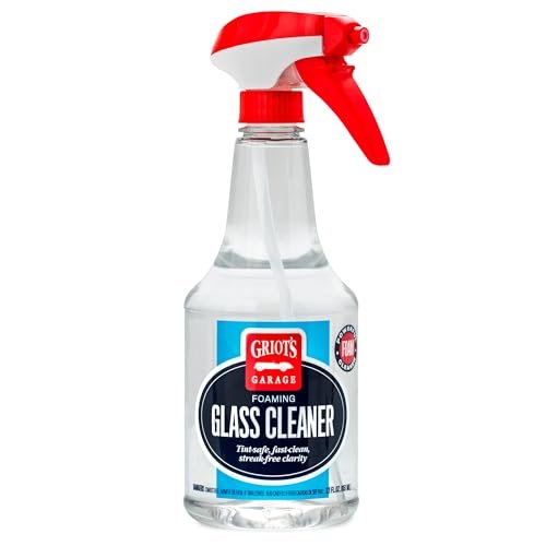 Griot's Garage Foaming Glass Cleaner Spray for Car Window, Windshield, Mirror, Tint Safe, No Streak, Dye and Ammonia-Free Formula, 22 Oz, 10891