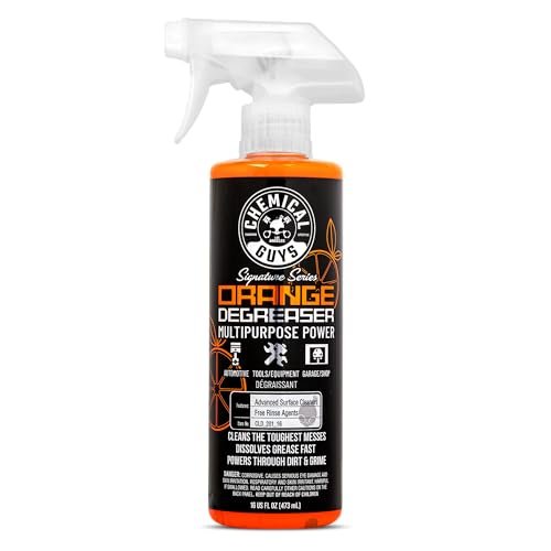 Chemical Guys Signature Series Orange Degreaser Spray - Heavy Duty All Purpose Cleaner for Engines, Tires, Undercarriages, Tools and More, Professional Strength, Breaks Down Grease, Oil & Grime, 16 oz