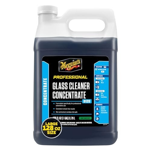 Meguiar's Professional Glass Cleaner Concentrate D12001 - Professional Strength Glass Cleaner for a Streak-Free Shine that's Residue-Free, 128 Oz, 1 Gallon