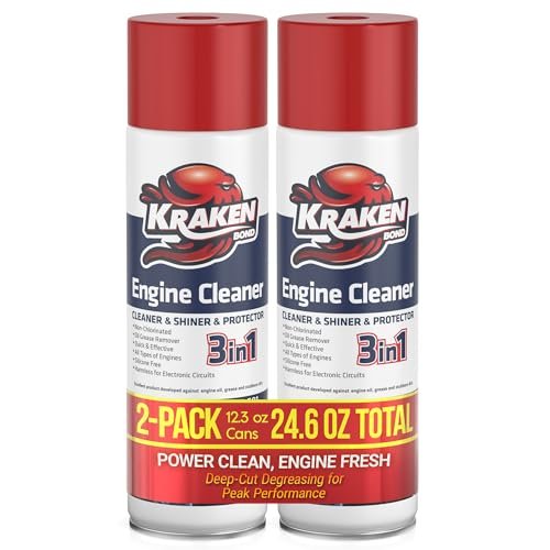 KRAKEN BOND Engine Cleaner Spray - (2x12.3 fl. Oz) Degreaser for Engine Bay, Gunk, and Motor | 2 Pack