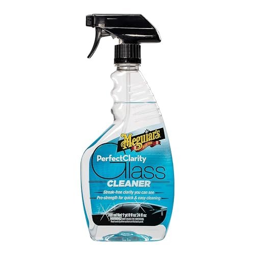 Meguiar's Perfect Clarity Glass Cleaner, Keep Windows, Windshields, and Mirrors Gleaming using a Premium Anti-Hazing Formula that Leaves a Superior Streak Free Finish, 24 Oz