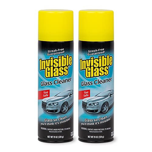 Invisible Glass 91164-2PK Premium Aerosol Glass Cleaner Spray for Car Windshields and Windows, Automotive and Home Window Cleaner, Streak-Free, Ammonia-Free, Tint-Safe – 19 oz (Pack of 2)