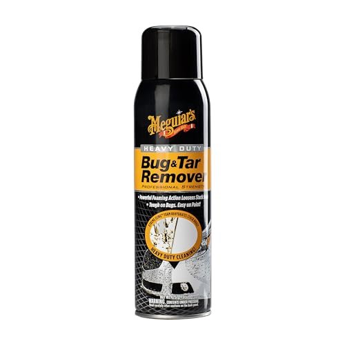 Meguiar's Heavy Duty Bug & Tar Remover, Quick Bug and Tar Remover Spray for Detailing, Pro Strength Clear Coat Safe Technology with Powerful Foaming Action to Loosen Stuck Bugs, 15 Oz