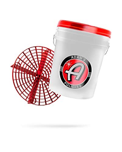 Adam's Polishes Car Wash Bucket (5 Gallon Bucket + Grit Guard + Gamma Seal Lid), Perfect Car Tool for Washing & Garage Storage, Stores Car Wash Soap, Foam Cannon, Foam Gun, Microfiber Towels & More