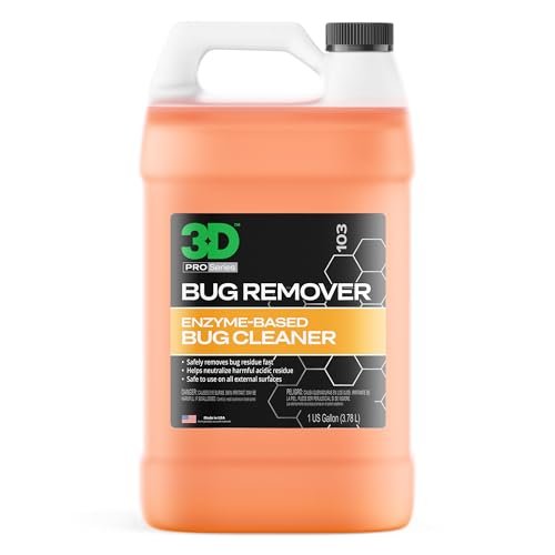 3D Bug Remover - All Purpose Exterior Cleaner & Degreaser to Wipe Away Bugs on Plastic, Rubber, Metal, Chrome, Aluminum, Windows & Mirrors, Suitable for use on Car Paint, Wax & Clear Coat (Gallon)