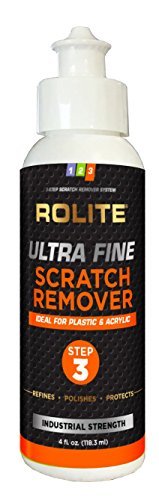 Rolite Ultra Fine Scratch Remover for Plastic & Acrylic Surfaces Including Marine Strataglass & Eisenglass, Headlights, Aquariums, 4oz,