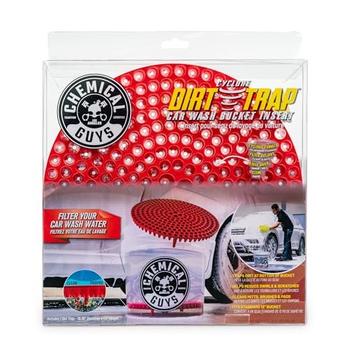 Chemical Guys DIRTTRAP02 Cyclone Dirt Trap Car Wash Bucket Insert Car Wash Filter Removes Dirt and Debris While You Wash (Red) 12