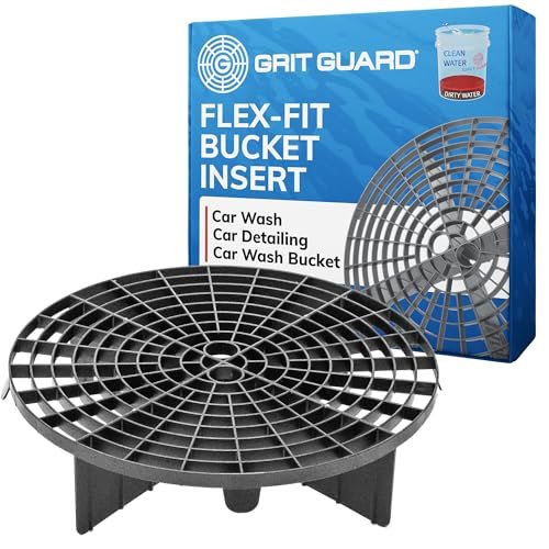 Grit Guard Flex Fit Bucket Insert - Removes Dirt from Wash Mitt for Car Detailing, 10” Diameter, 4 Self-Adjusting Tabs, Fits Car Wash Buckets from Auto Part Stores
